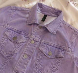 Chaqueta vaquera Benetton lavanda xs/s – Y2K