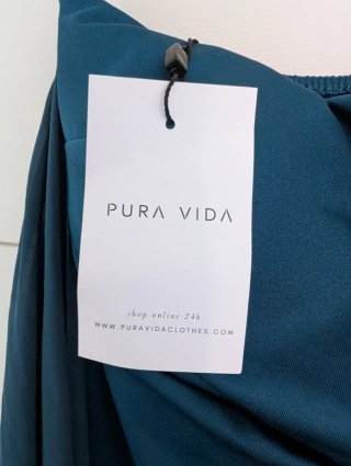 Vestido largo azul escote multiposición