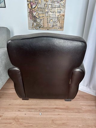 Sillón CREAC Cuero Negro Vintage