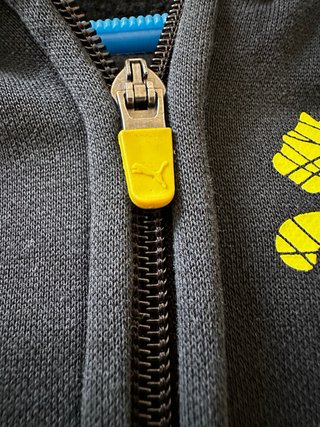 Sudadera Puma Negra y Amarilla con Cremallera