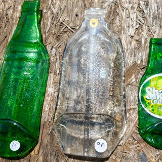Botellas de vidrio Fusing