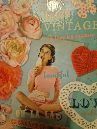 Carpeta anillas vintage decorada