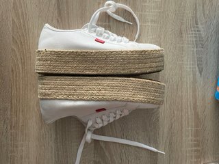 Zapatos Levis Mujer Blancos con tacon