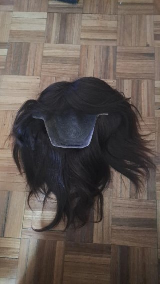 Peluca pelo natural castaño cobrizo