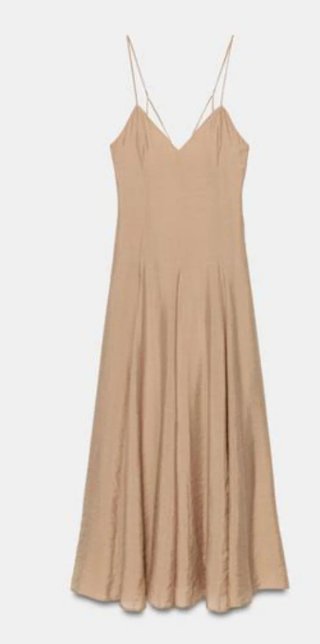 Vestido largo Zara beige