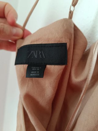 Vestido largo Zara beige