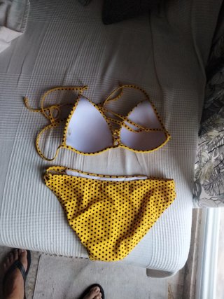 Bikini amarillo lunares talla M
