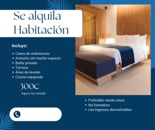 Se alquila habitacio