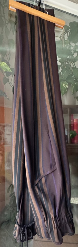 Pantalón Zara Talla XS Rayas Marrón y Morado