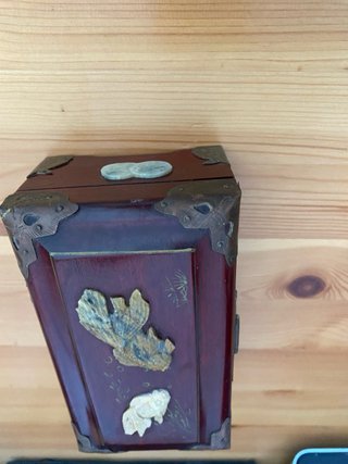 Joyero chino madera con peces