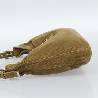 FENDI Mamma Baguette Shoulder Bag Corduroy Brown