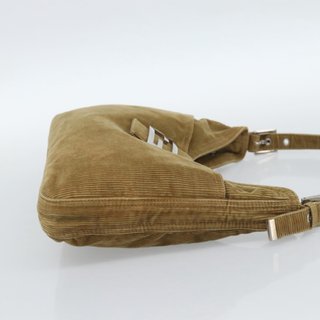 FENDI Mamma Baguette Shoulder Bag Corduroy Brown