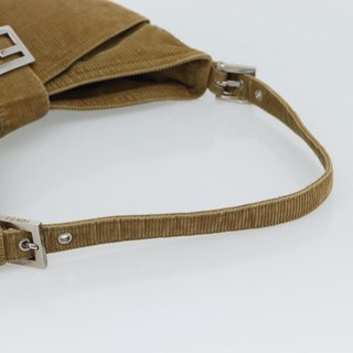 FENDI Mamma Baguette Shoulder Bag Corduroy Brown