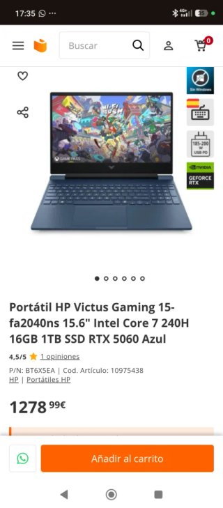 Cambio por pc torre .HP Victus 15 Gaming Laptop Az
