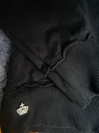 Sudadera negra ajustada Oso Gótico Talla S capucha