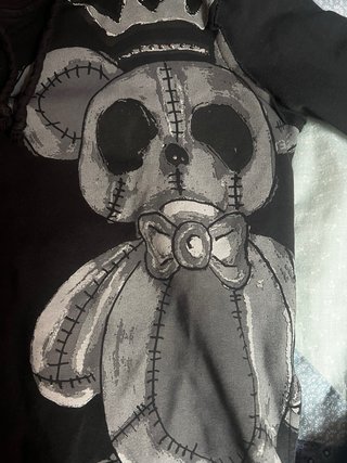 Sudadera negra ajustada Oso Gótico Talla S capucha