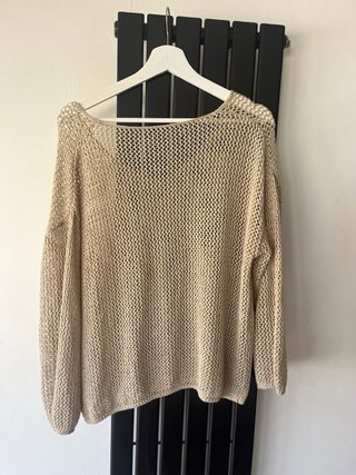 Jersey de verano beige tipo croché