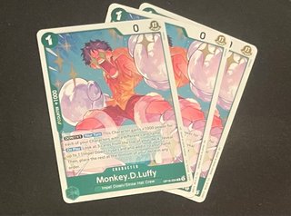 Lote 3 Cartas One Piece Monkey D. Luffy