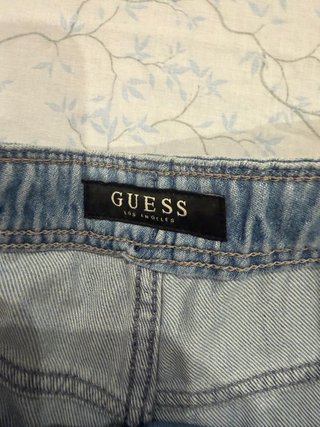 Guess Shorts Vaqueros Azules Mujer