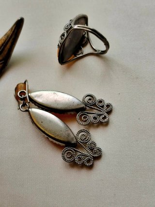 Set Gioielli in Ambra Baltica con Anello e Orecchini