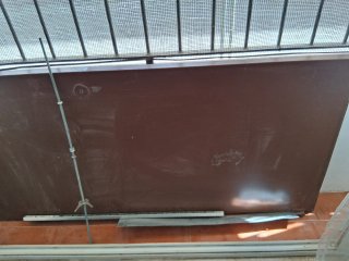 Puerta antiokupa metálica marrón  2.05x84 cm