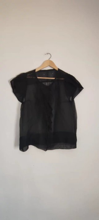 Blusa Transparente Negra Talla XL