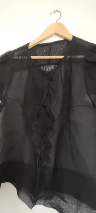 Blusa Transparente Negra Talla XL