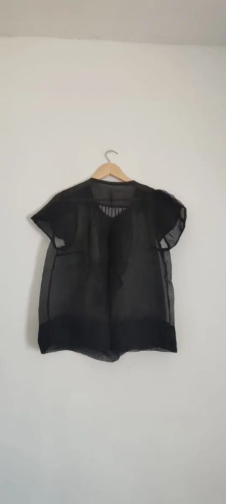 Blusa Transparente Negra Talla XL