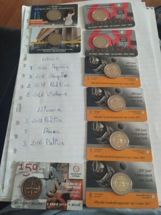 Set di monete commemorative del Belgio 2014-2017