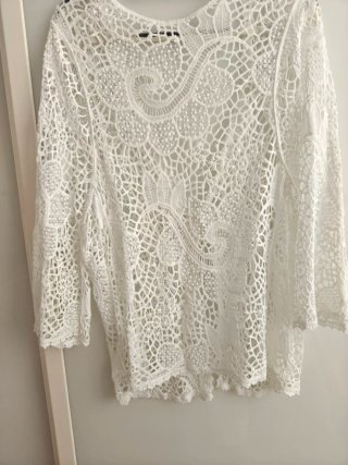 Chaqueta de encaje blanca