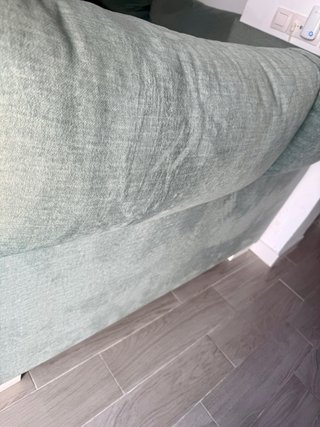 Sofá rinconera verde tela