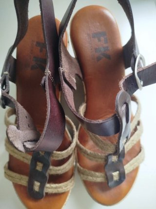 Sandalias cuña esparto