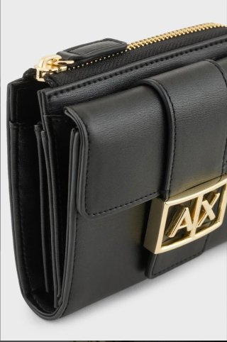 Cartera Armani Exchange Mujer Negra y Dorada
