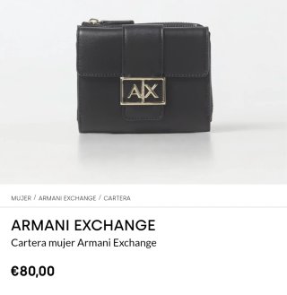 Cartera Armani Exchange Mujer Negra y Dorada