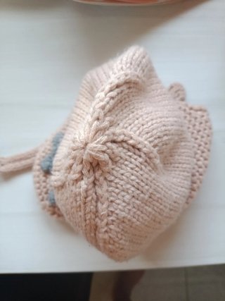 Gorro de niña tejido con elefante para 1-3 años