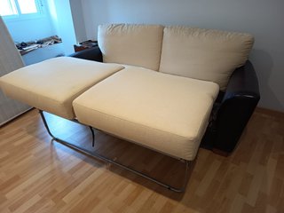 Sofá cama Suinta en tela y cuero
