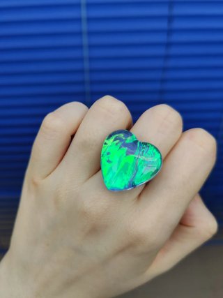 Anello Cuore Aurora Boreale