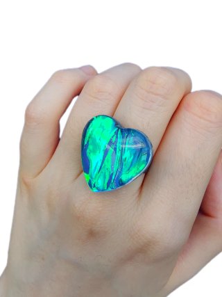 Anello Cuore Aurora Boreale