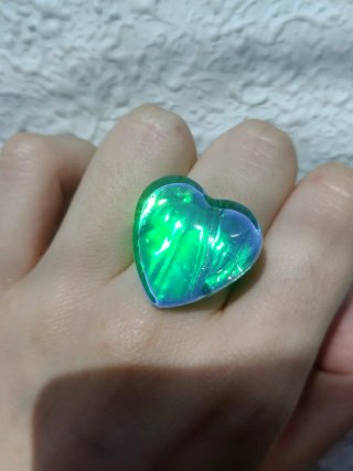 Anello Cuore Aurora Boreale