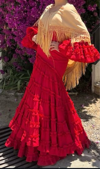 Traje de Flamenca Rojo Canastero