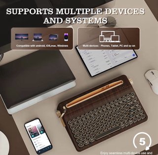 Teclado Máquina Escribir YUNZII QL75 Inalámbrico