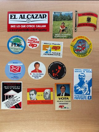 Lote pegatinas políticas Transición Española