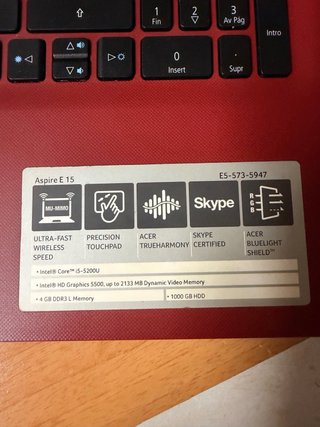 Portátil Acer Aspire E15 i5 1TB HDD 15,6