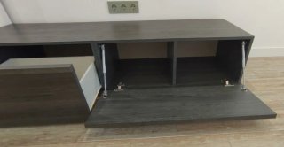 Mueble TV con vitrina y estantería
