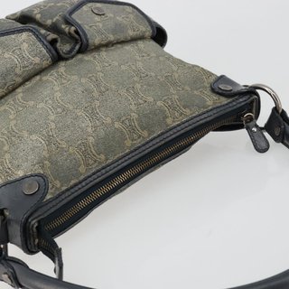 CELINE Paris Macadam Canvas Shoulder Bag Denim