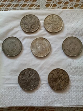 7 Monete 100 Peseta 1966 Franco