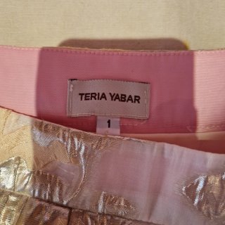 Elegante vestido de fiesta oro y rosa