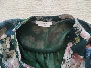 Vestido gasa estampado floral manga larga