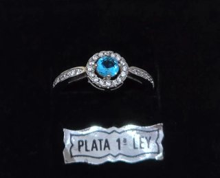 Anello in Argento 925 con Zirconi Blu