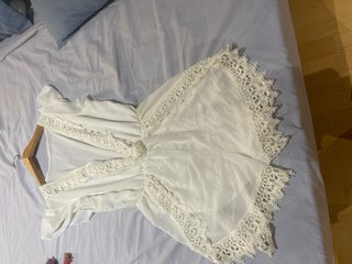 Vestido Short Étnico Blanco